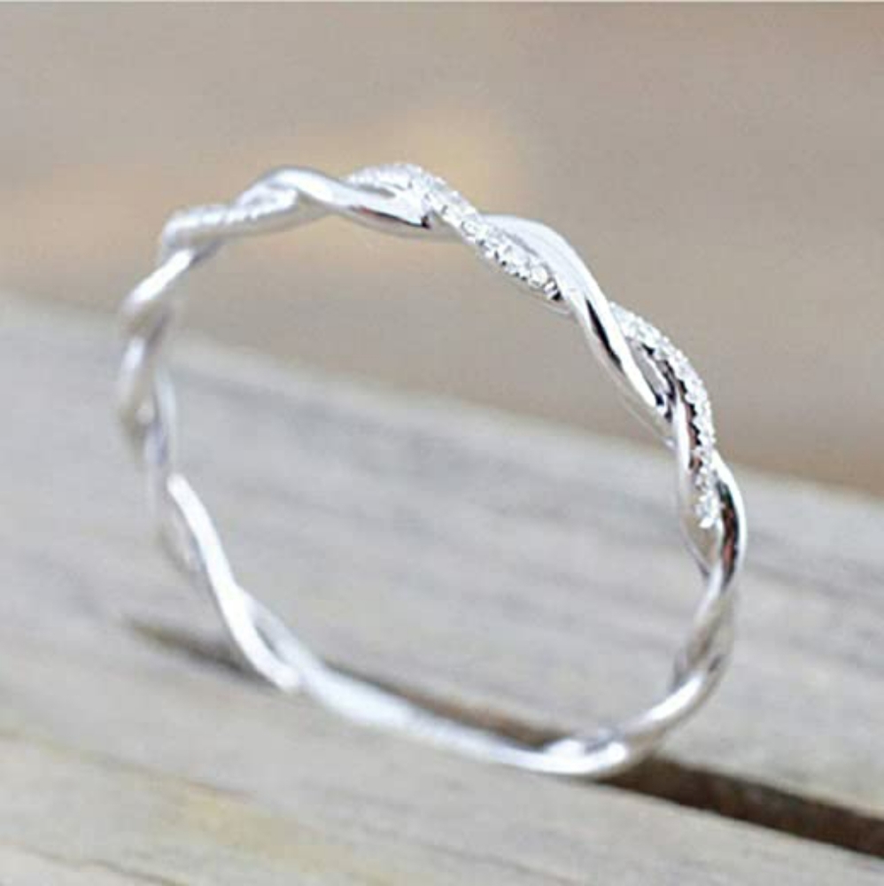 Twist Ring for Women Fashion 925 Sterling Silver - Picture 2 of 3
